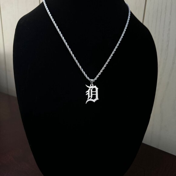 Detroit Tigers Necklace - 3mm Rope - 20" Silver Chain - MLB - Baseball - Easter - Picture 2 of 2